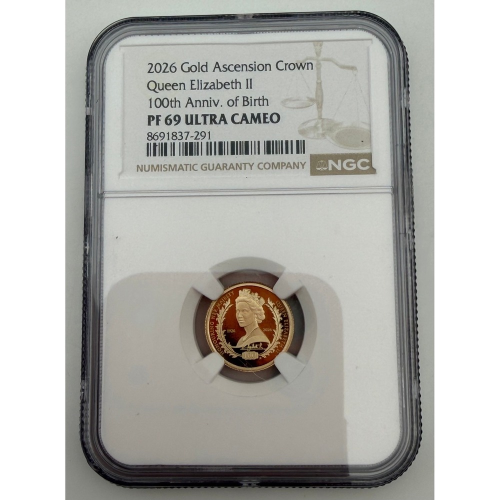 2026 Gold Ascension Crown Queen Elizabeth II 100th Anniv NGC PF 69 ULTRA CAMEO